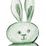 Sage variation watercolor bunny rattle art