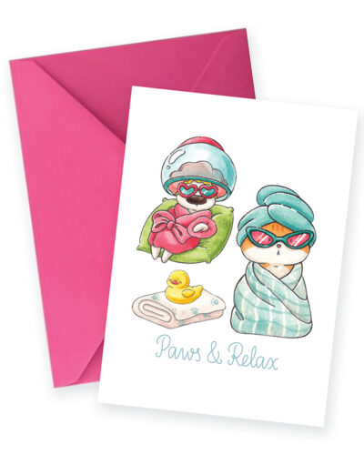 Paws & Relax – Pet Spa Greeting Card