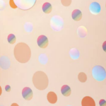 close up image on detail of peach polka dot gift bag
